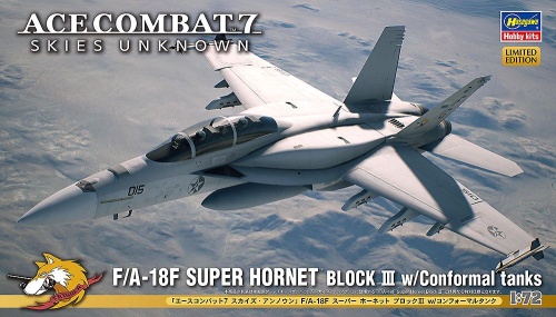 F/A-18F Super Hornet Block III with Conformal Tanks, ACE Combat 7 Skies Unknown 1:72 HASGAWA SP644