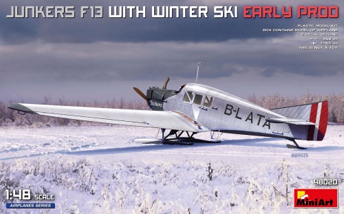 Junkers F13 with Winter Ski Early Production 1:48 Minart 48020