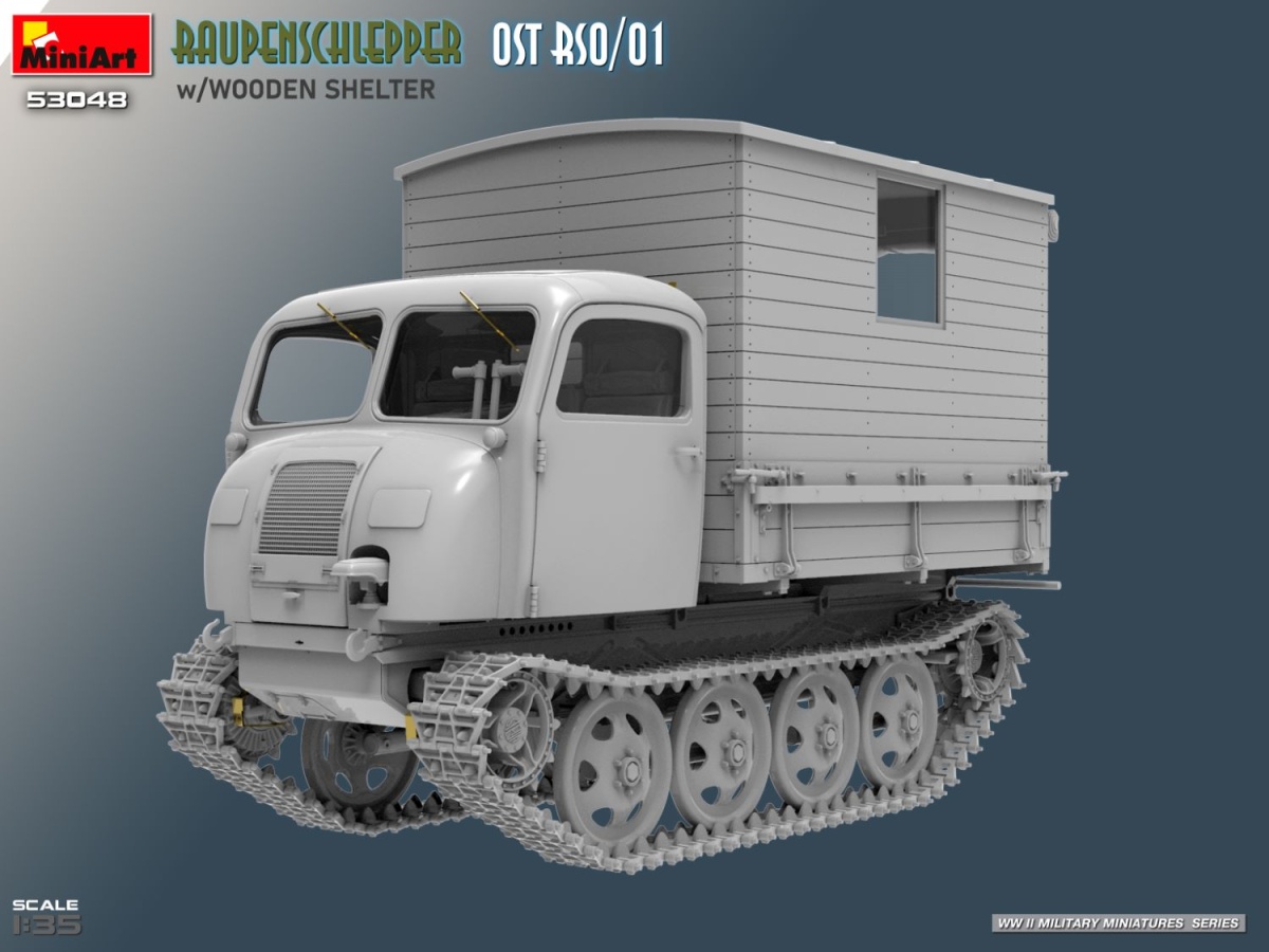 Zdjęcie dodatkowe produktu Raupenschlepper OST RSO/01 with Wooden Shelter 1:35 MiniArt 53048