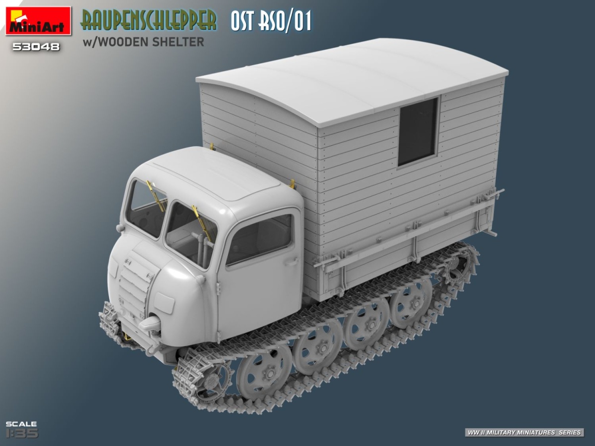 Zdjęcie dodatkowe produktu Raupenschlepper OST RSO/01 with Wooden Shelter 1:35 MiniArt 53048