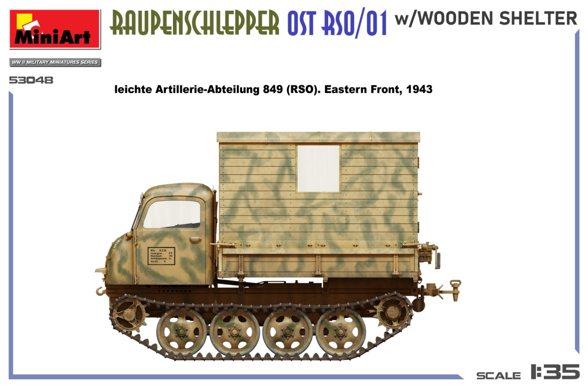 Zdjęcie dodatkowe produktu Raupenschlepper OST RSO/01 with Wooden Shelter 1:35 MiniArt 53048