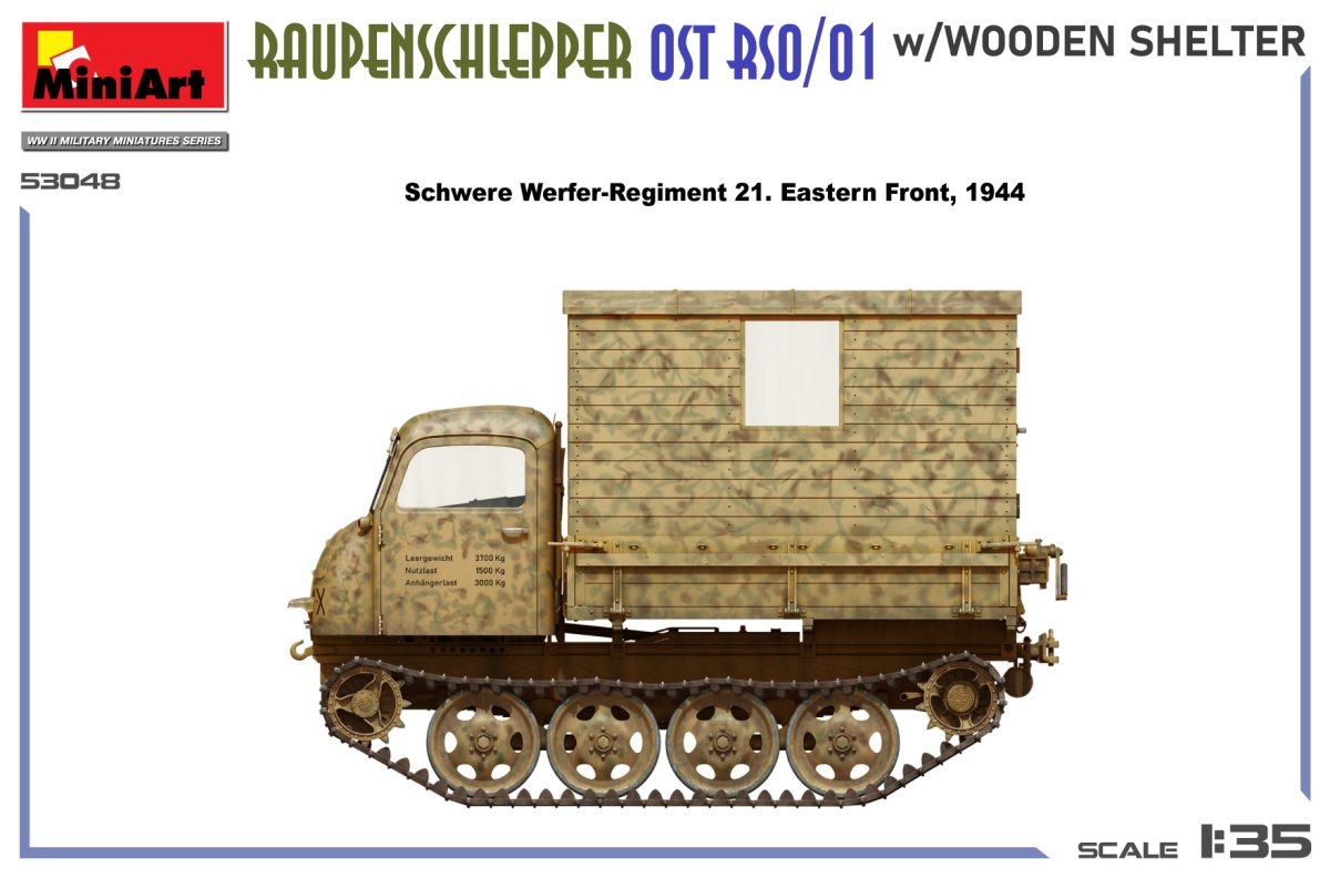 Zdjęcie dodatkowe produktu Raupenschlepper OST RSO/01 with Wooden Shelter 1:35 MiniArt 53048