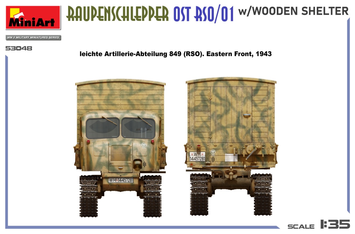 Zdjęcie dodatkowe produktu Raupenschlepper OST RSO/01 with Wooden Shelter 1:35 MiniArt 53048