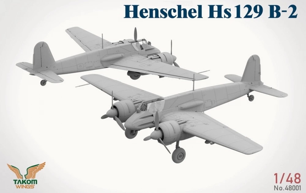 Zdjęcie dodatkowe produktu Henschel Hs 129 B-2 z wnętrzem 1:48 Takom 48001