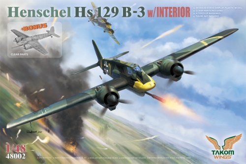 Henschel Hs 129 B-3 with interior 1:48 Takom 48002