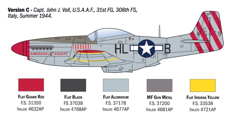 Zdjęcie dodatkowe produktu P-51D Mustang WWII Aces 1:72 Italeri 1484