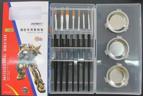 Paint brush set (7 brushes and 3 bowls) U-Star 90027