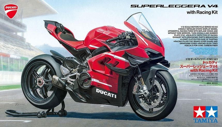 Zdjęcie dodatkowe produktu Ducati Superleggera V4 with Racing Kit 1:12 Tamiya 14143