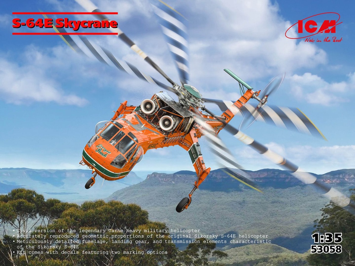 Zdjęcie główne produktu Sikorsky S-64E Skycrane 1:35 ICM 53058