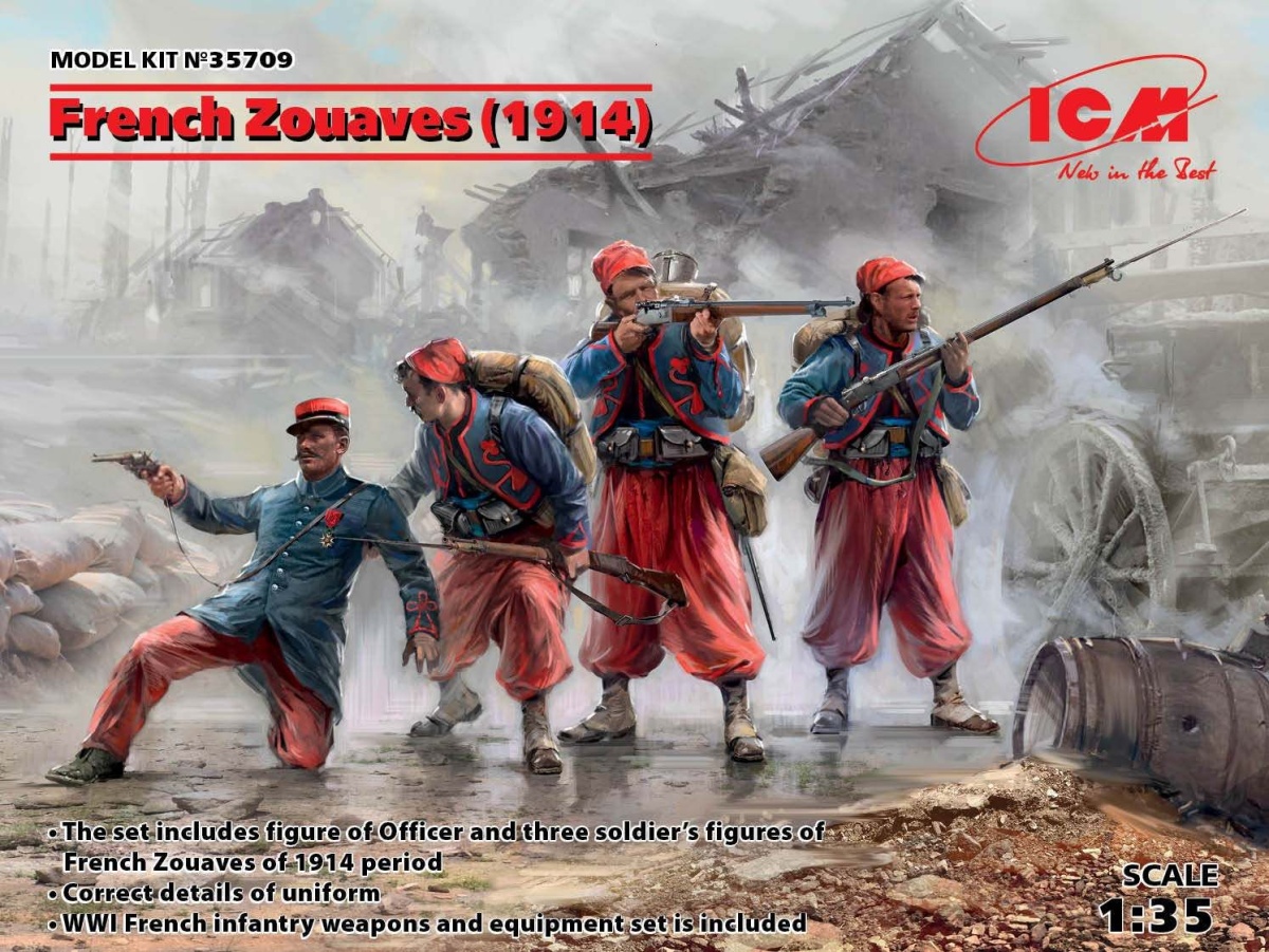 Zdjęcie główne produktu Francuscy Żuawi (1914) 1:35 ICM 35709