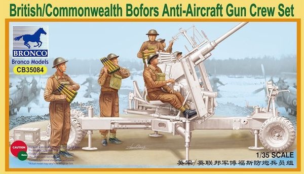 Zdjęcie główne produktu Zestaw załogi brytyjskiego działa przeciwlotniczego Bofors 40 mm 1:35 Bronco CB35084