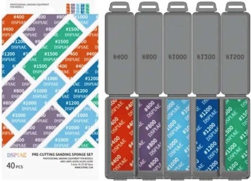 Set of abrasive papers (400, 800, 1000, 1200, 1500) on flexible sponge DSPIAE DS3-S01
