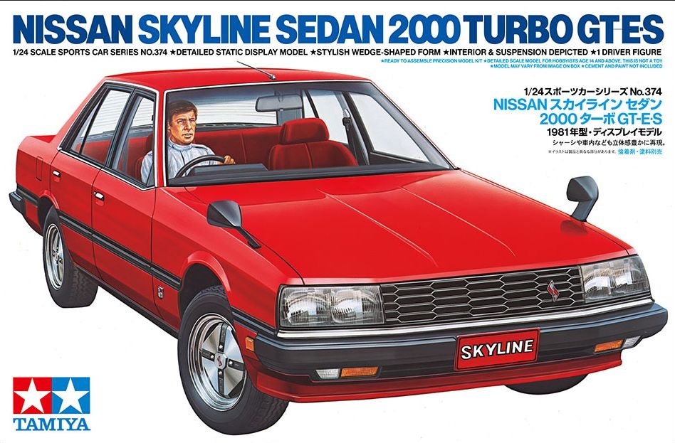 Zdjęcie główne produktu Nissan Skyline Sedan 2000 Turbo GT-ES 1:24 Tamiya 24374