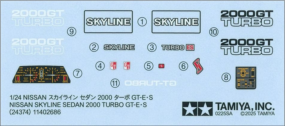 Zdjęcie dodatkowe produktu Nissan Skyline Sedan 2000 Turbo GT-ES 1:24 Tamiya 24374