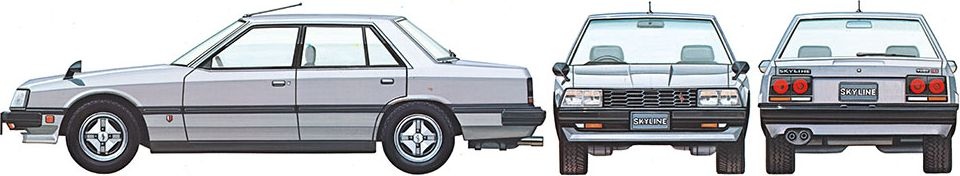 Zdjęcie dodatkowe produktu Nissan Skyline Sedan 2000 Turbo GT-ES 1:24 Tamiya 24374
