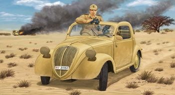 Zdjęcie główne produktu Włoski lekki samochód sztabowy (z otwartym dachem) wraz z załogą "Libya" 1:35 Bronco CB35164