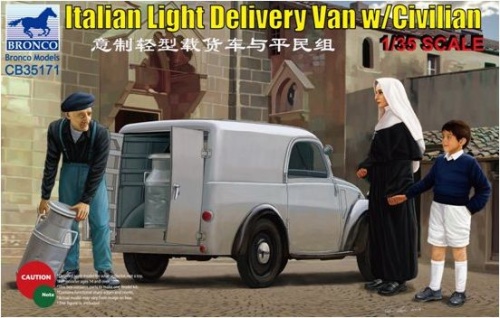 Italian light commercial vehicle with civilian figures 1:35 Bronco CB35171
