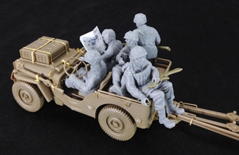 Zdjęcie dodatkowe produktu Brytyjskie działo przeciwpancerne 6 Pdr (powietrznodesantowe) z 1/4-tonową ciężarówką z załogą 1:35 Bronco CB35170