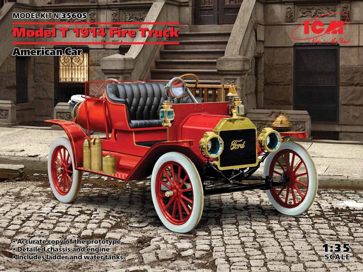 Zdjęcie główne produktu Wóz Strażacki Model T 1914 1:35 ICM 35605