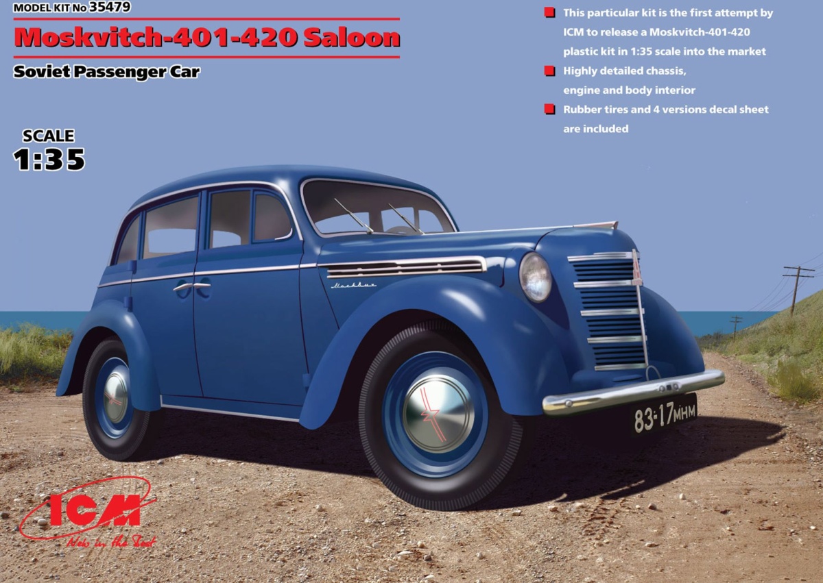 Zdjęcie główne produktu Moskvitch-401-420 Saloon 1:35 ICM 35479