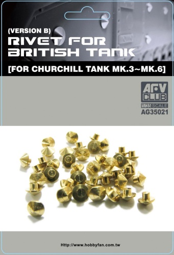 British tank rivet (B version) (for Churchill Mk.3 - Mk.6 tank) 1:35 AFV Club AG35021