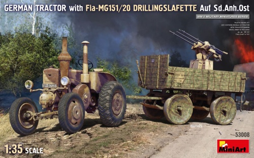 German tractor with Fla-MG151/20 Drillingslafette on Sd.Anh.Ost 1:35 MiniArt 53008