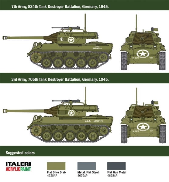 Zdjęcie dodatkowe produktu M18 Hellcat Niszczyciel czołgów 1:56 Italeri 15762