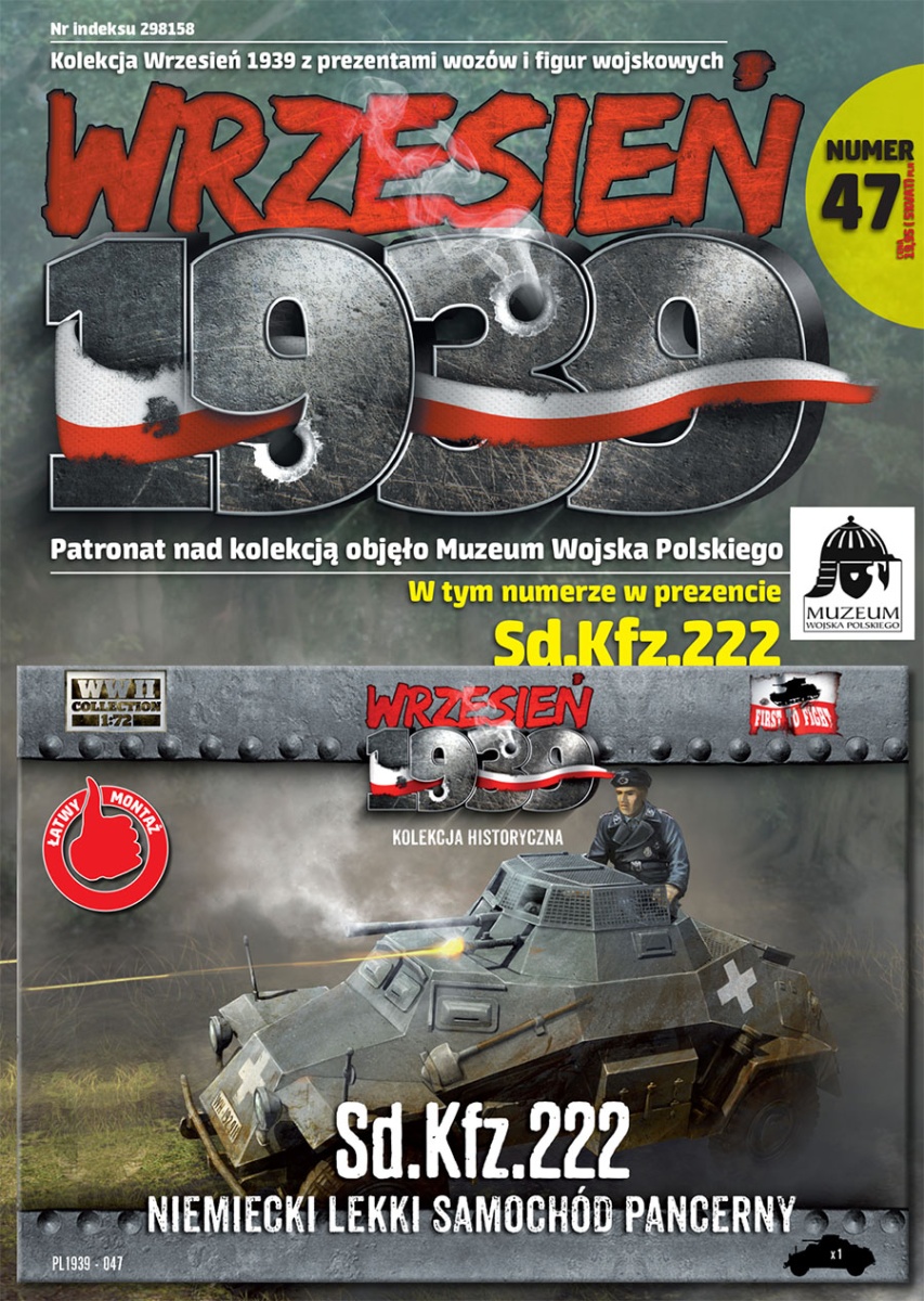Zdjęcie główne produktu Niemiecki Lekki Samochód Pancerny Sd.Kfz.222 1:72 First To Fight PL047