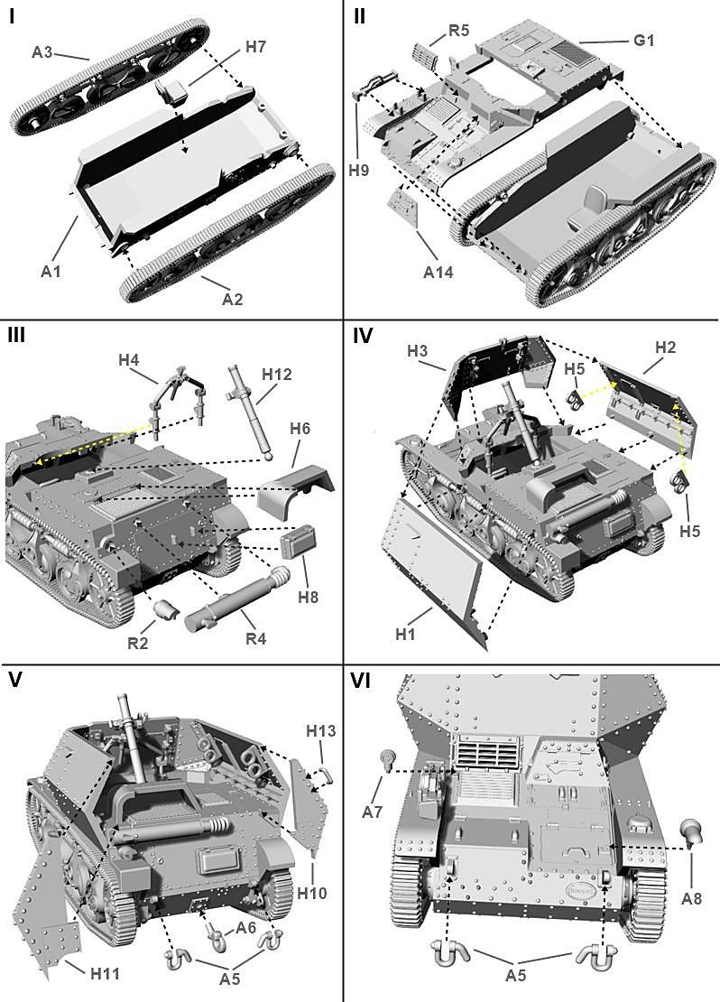 Zdjęcie dodatkowe produktu Niemiecki moździerz 8 cm na lekkim czołgu rozpoznawczym AMR 35(f) 1:72 First To Fight PL124