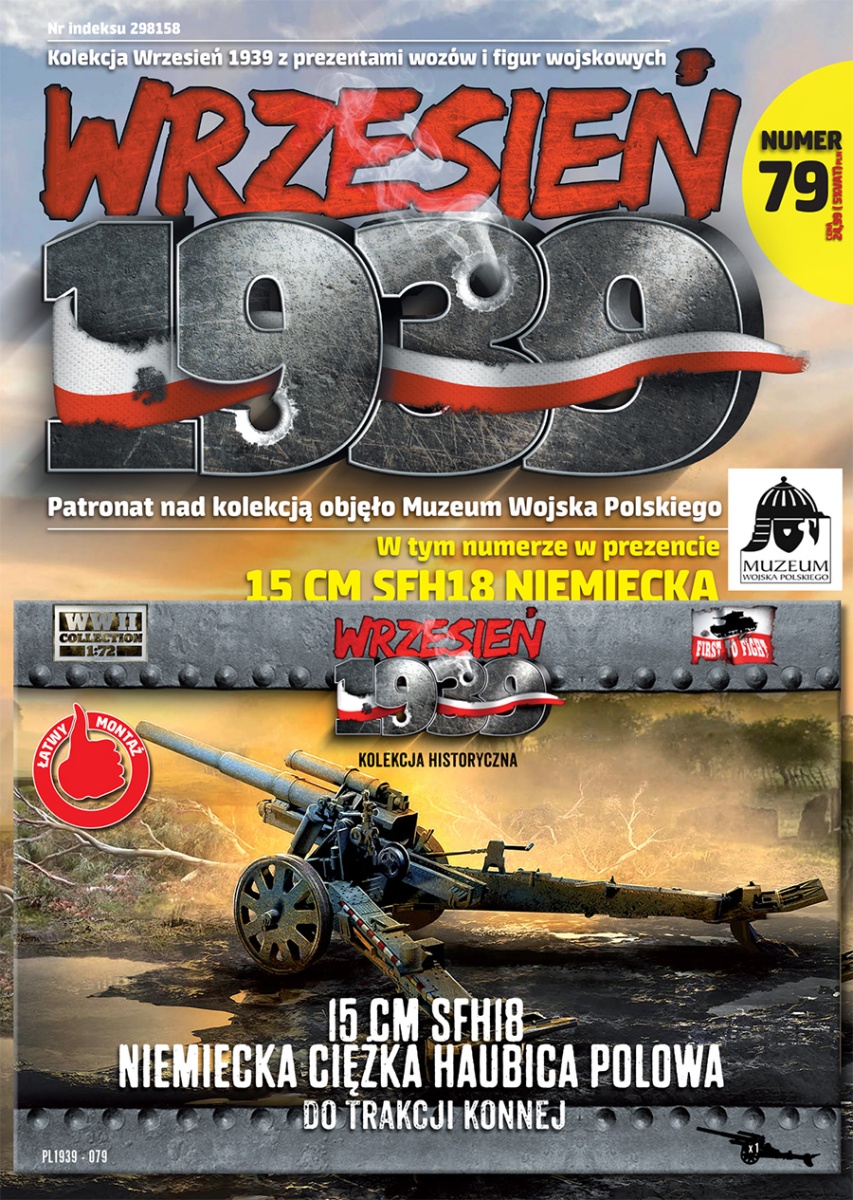 Zdjęcie główne produktu Niemiecka ciężka haubica polowa 15cm sFH18 do trakcji konnej 1:72 First To Fight PL079