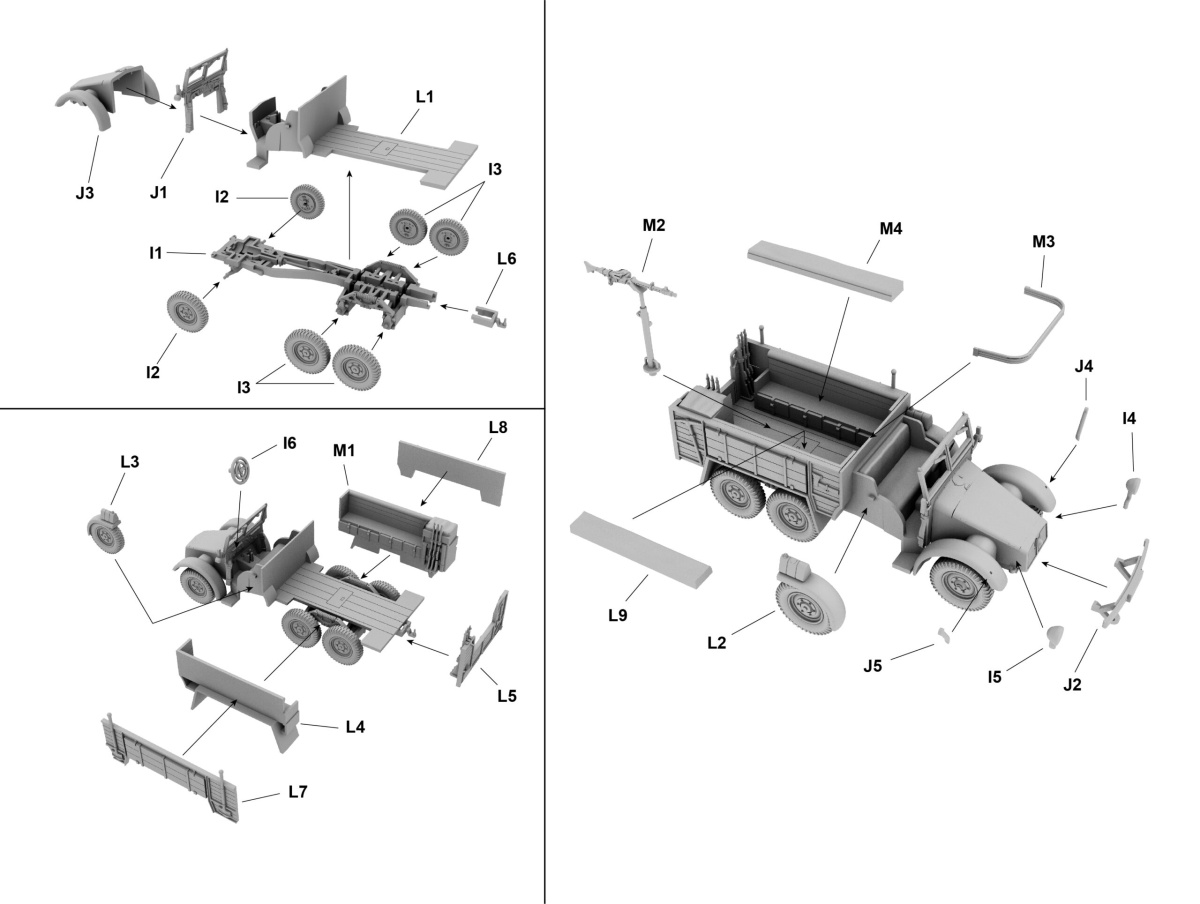 Zdjęcie dodatkowe produktu Niemiecki Samochód Ciężarowy Krupp Protze Kfz.70 1:72 First To Fight PL058