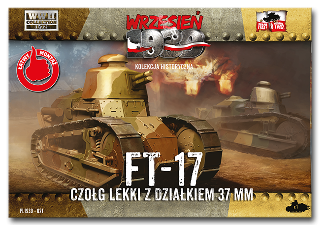 Zdjęcie dodatkowe produktu FT-17 Czołg Lekki z działkiem 37mm (okrągła wieża) 1:72 First To Fight PL021