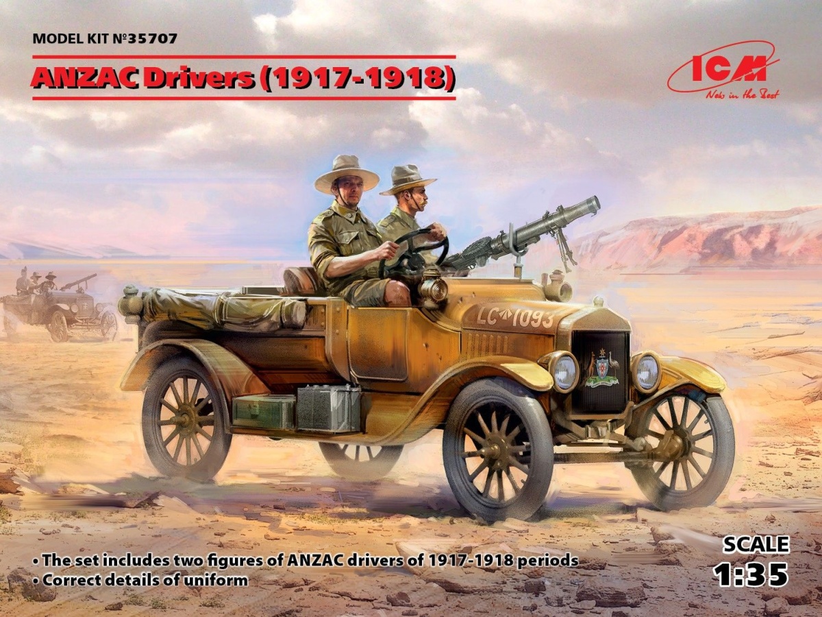 Zdjęcie główne produktu ANZAC Drivers (1917-1918) 1:35 ICM 35707