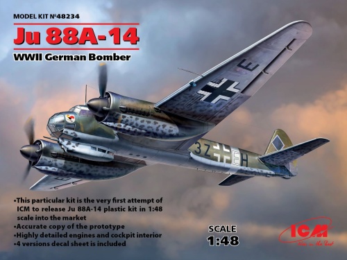 Ju 88A-14 German WWII bomber 1:48 ICM 48234