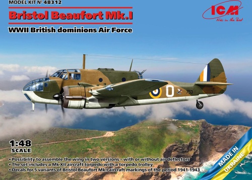 Bristol Beaufort Mk.I British Dominion Air Force WWII 1:48 ICM 48312