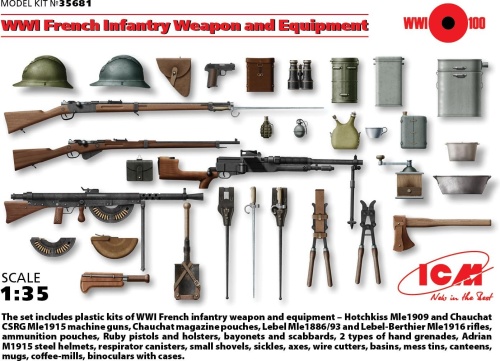 Weapons and equipment of the French infantry of World War I 1:35 ICM 35681