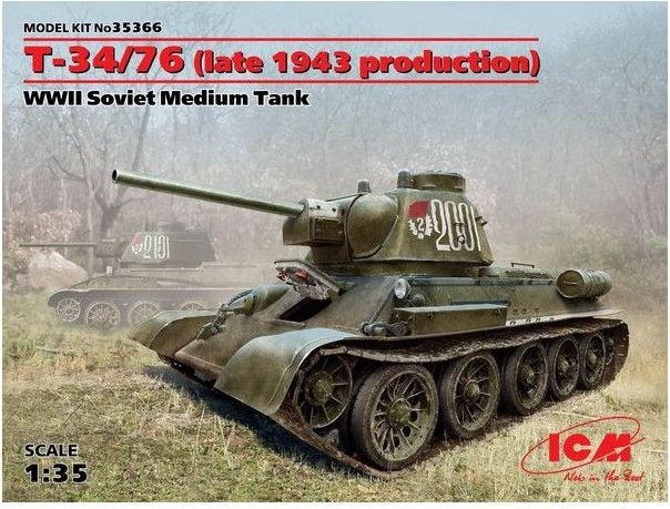 Zdjęcie główne produktu T-34/76 (produkcja z końca 1943 r.) 1:35 ICM 35366