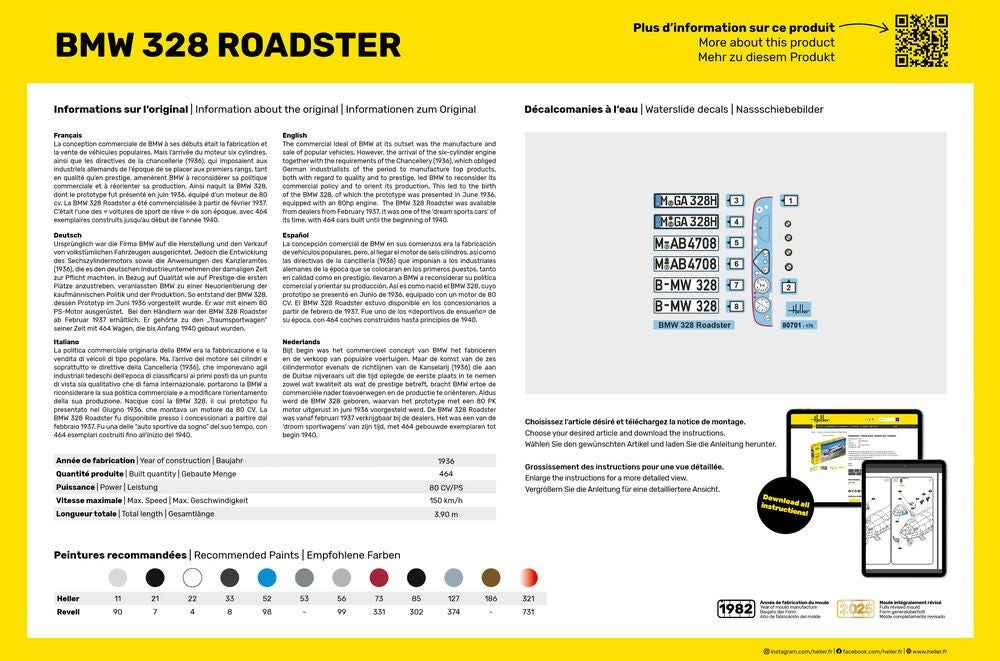 Zdjęcie dodatkowe produktu BMW 328 Roadster 1:24 STARTER KIT Heller 56701
