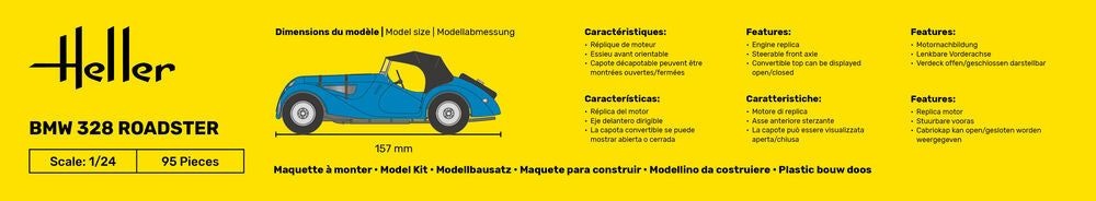 Zdjęcie dodatkowe produktu BMW 328 Roadster 1:24 STARTER KIT Heller 56701