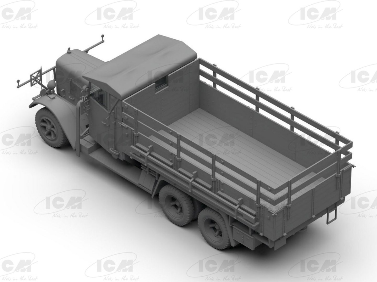 Zdjęcie dodatkowe produktu 3-osiowe ciężarówki Wehrmachtu: Henschel 33D1, Krupp L3H163, LG3000 1:35 ICM DS3508