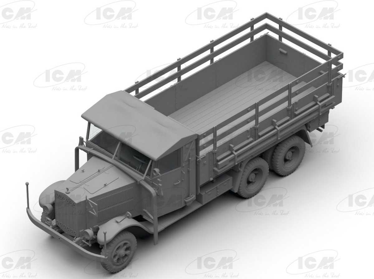 Zdjęcie dodatkowe produktu 3-osiowe ciężarówki Wehrmachtu: Henschel 33D1, Krupp L3H163, LG3000 1:35 ICM DS3508