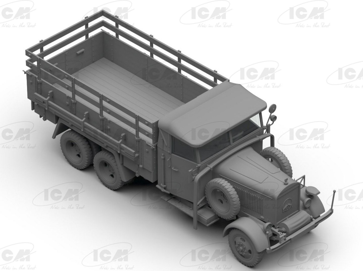Zdjęcie dodatkowe produktu 3-osiowe ciężarówki Wehrmachtu: Henschel 33D1, Krupp L3H163, LG3000 1:35 ICM DS3508