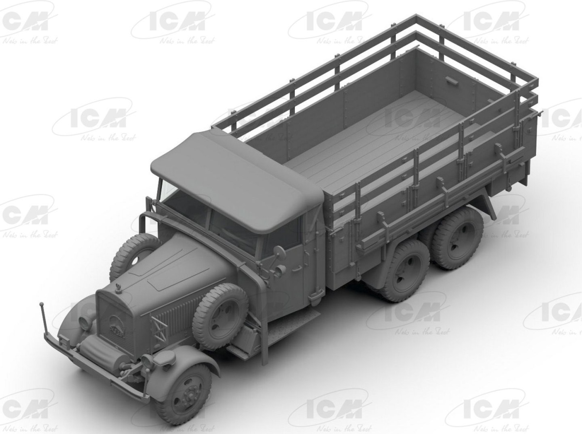 Zdjęcie dodatkowe produktu 3-osiowe ciężarówki Wehrmachtu: Henschel 33D1, Krupp L3H163, LG3000 1:35 ICM DS3508