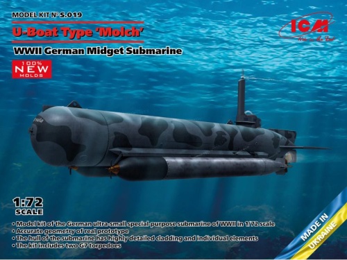 German miniature submarine of the Molch type from the WWII period 1:72 ICM S019