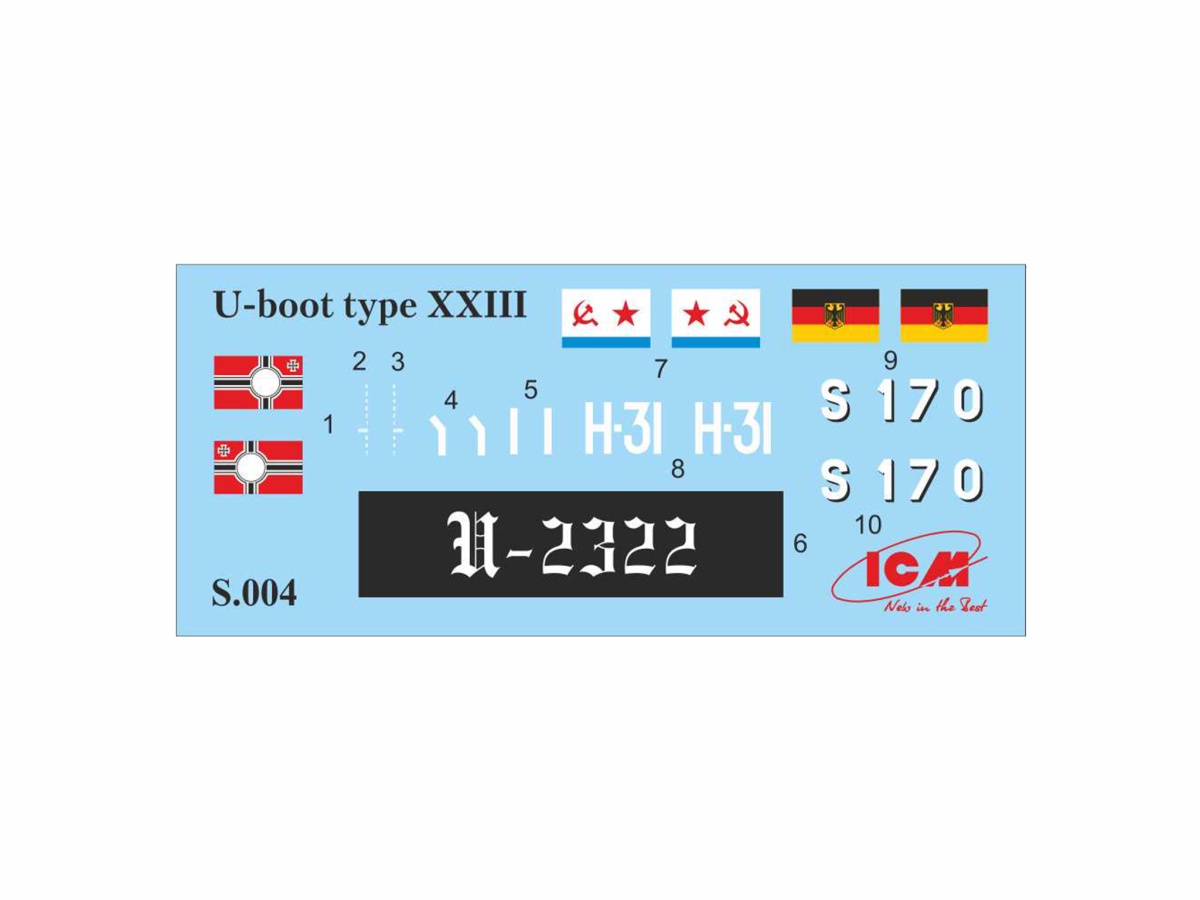 Zdjęcie dodatkowe produktu Niemiecki okręt podwodny U-Boot Type XXIII 1:144 ICM S004