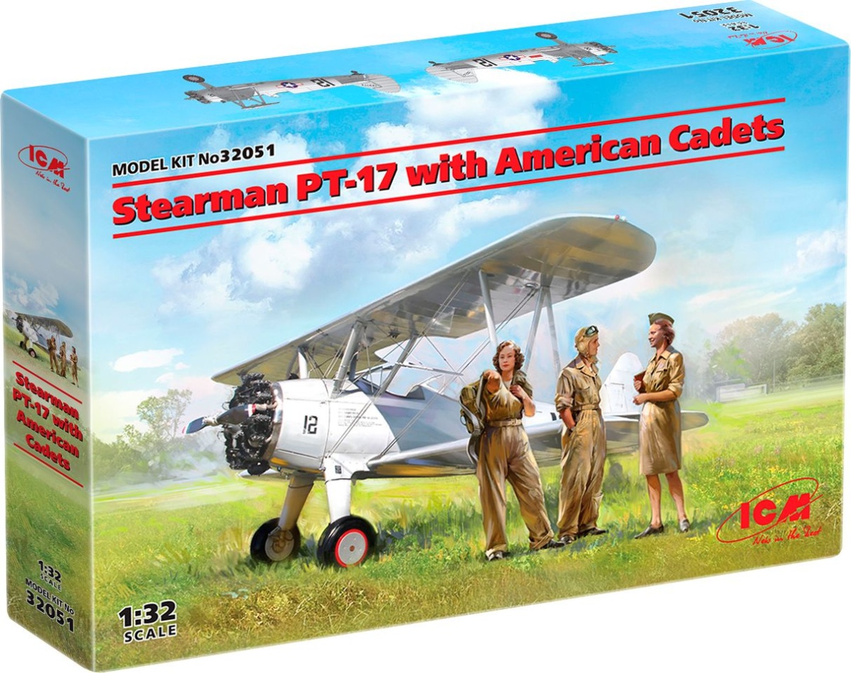 Zdjęcie dodatkowe produktu Stearman PT-17 z amerykańskimi kadetami 1:32 ICM 32051