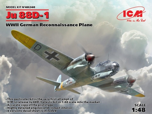 Ju 88D-1 German WWII reconnaissance aircraft 1:48 ICM 48240