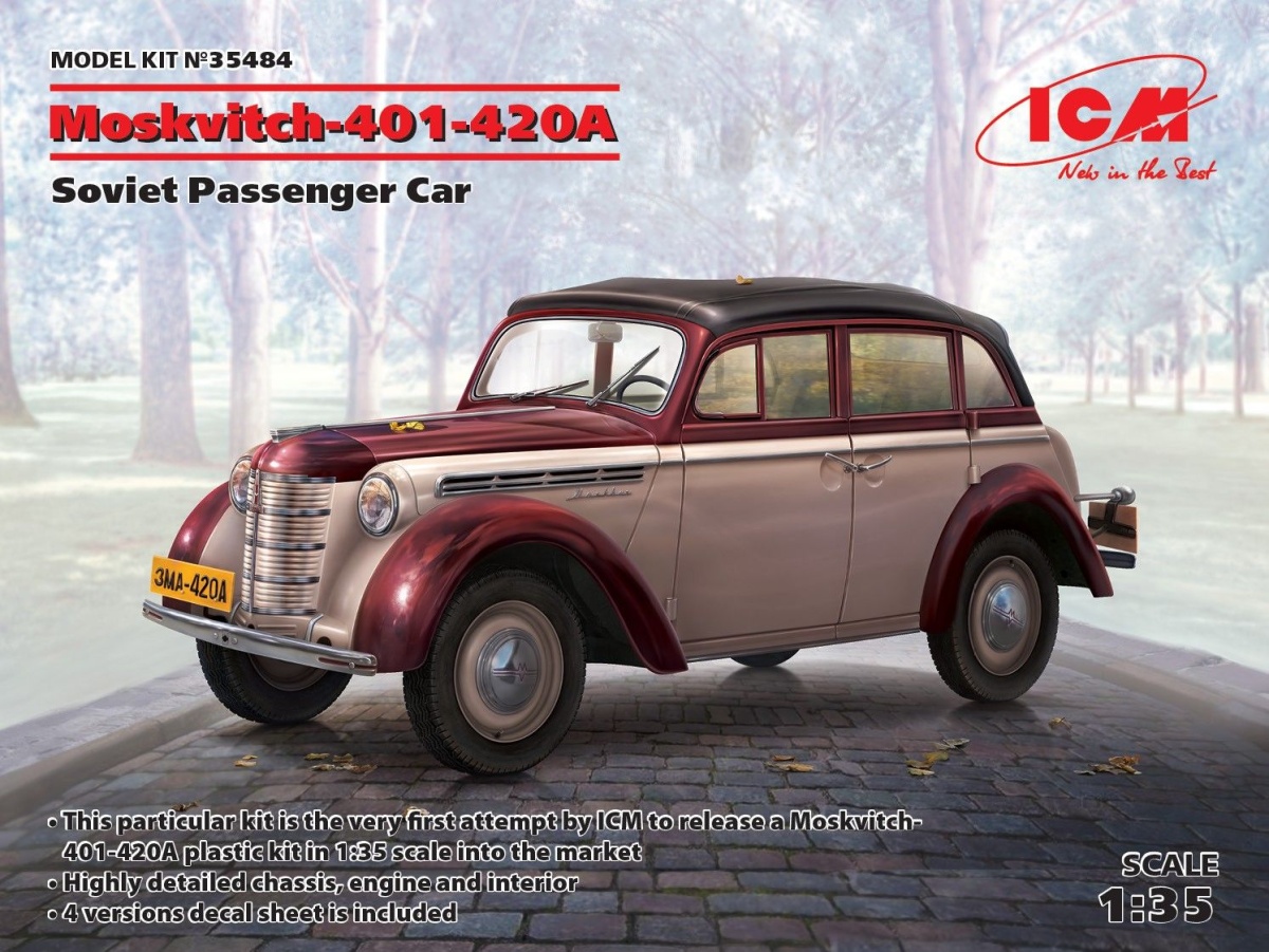 Zdjęcie główne produktu Moskwitch 401-420A 1:35 ICM 35484