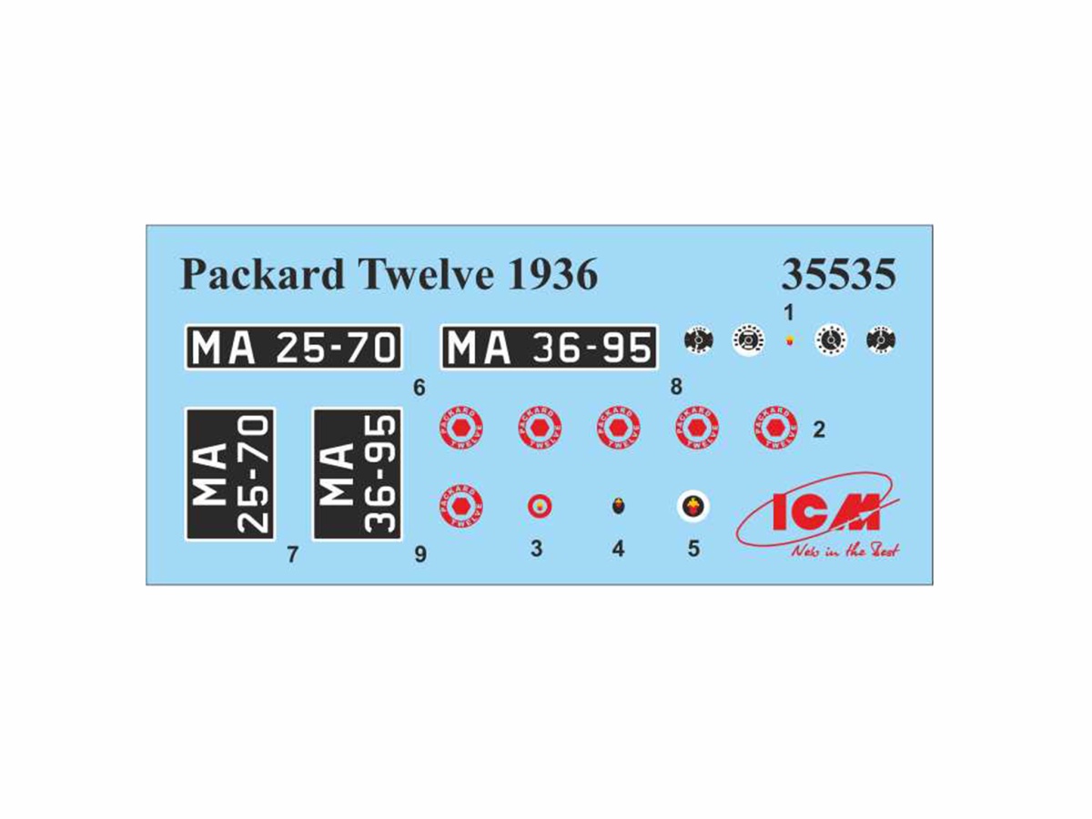 Zdjęcie dodatkowe produktu Packard Twelve (model 1936) z pasażerami (5 figurek) 1:35 ICM 35535