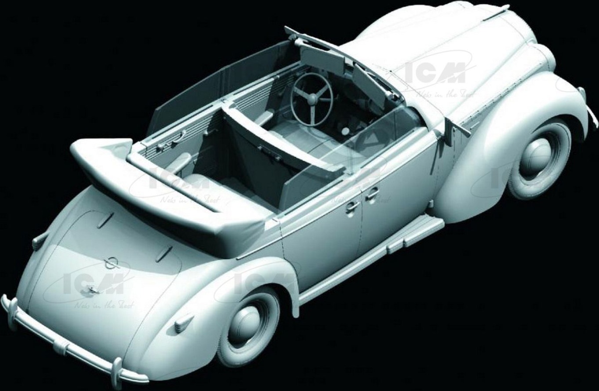 Zdjęcie dodatkowe produktu Niemiecki samochód osobowy z czasów II WŚ Admiral Cabriolet 1:24 ICM 24021